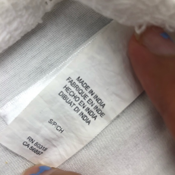 Lucky Brand white crochet short sleeve top - Picture 5 of 8